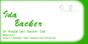 ida backer business card